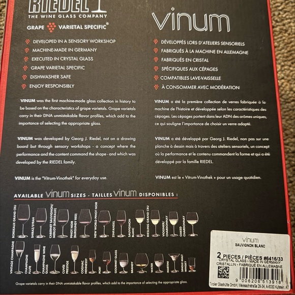 Riedel White Wine Glasses Elegant Dining Drinkware - Picture 3 of 3